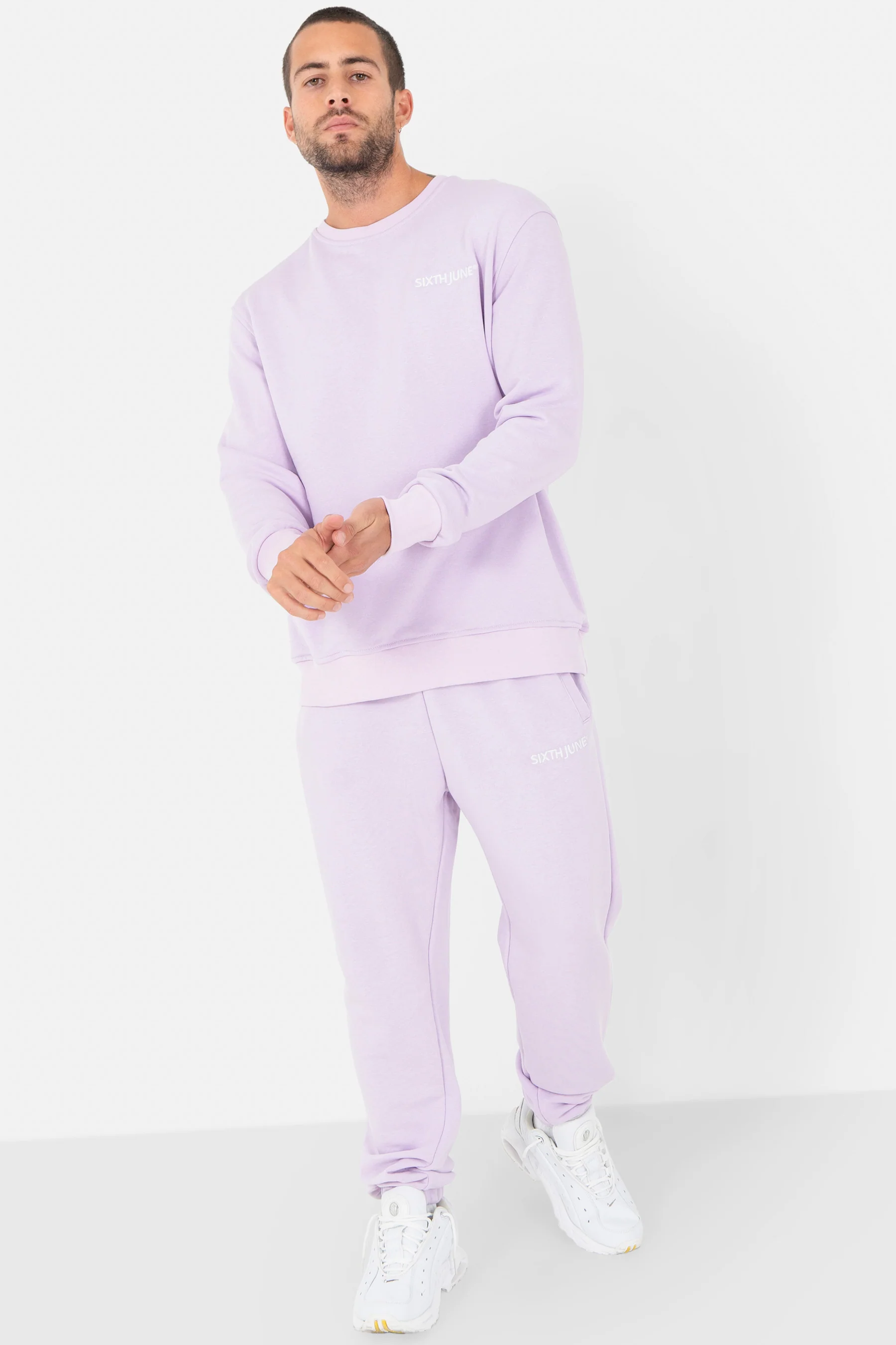 Jogging + sweat logo brodé Violet clair - Image 2