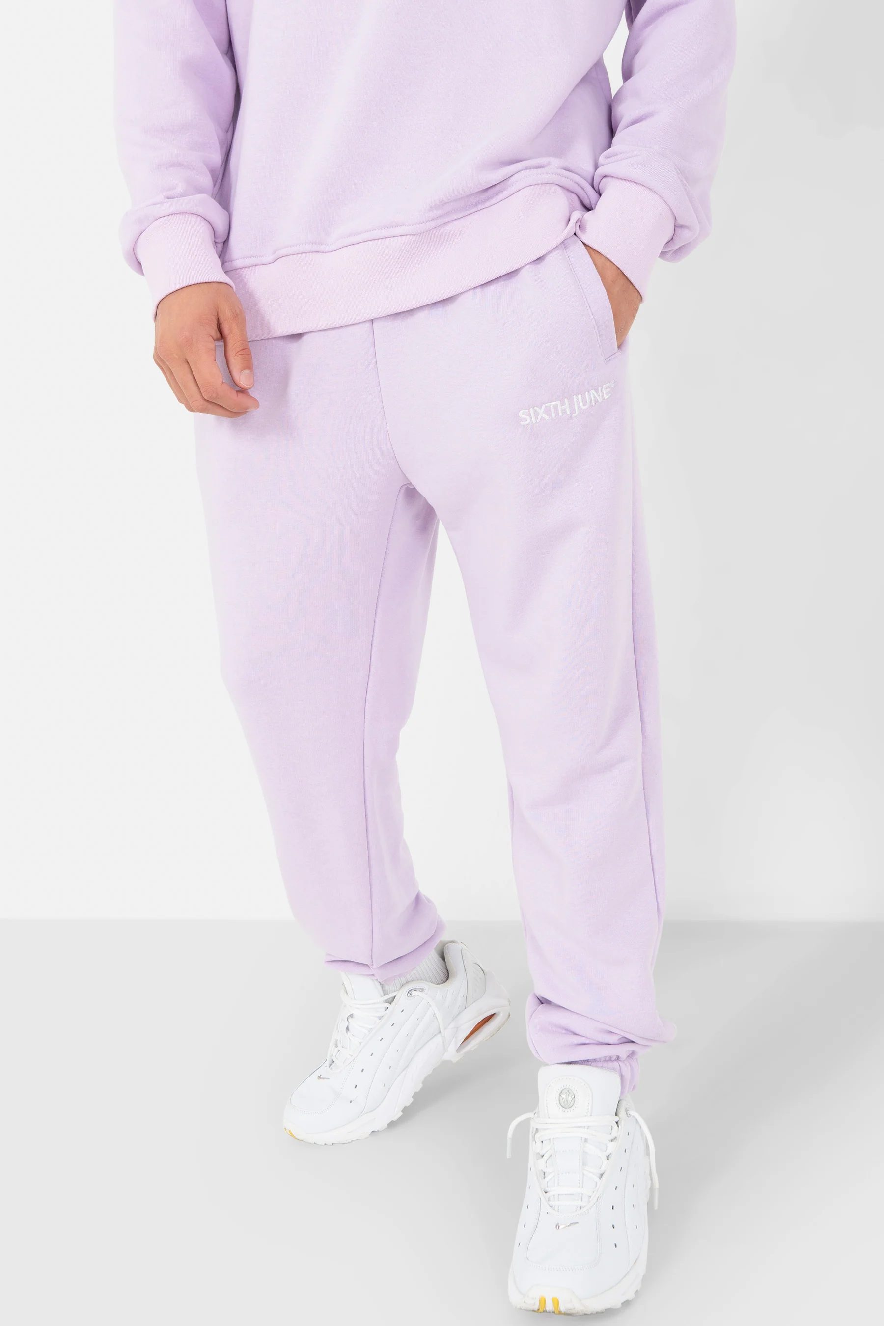 Jogging + sweat logo brodé Violet clair - Image 4