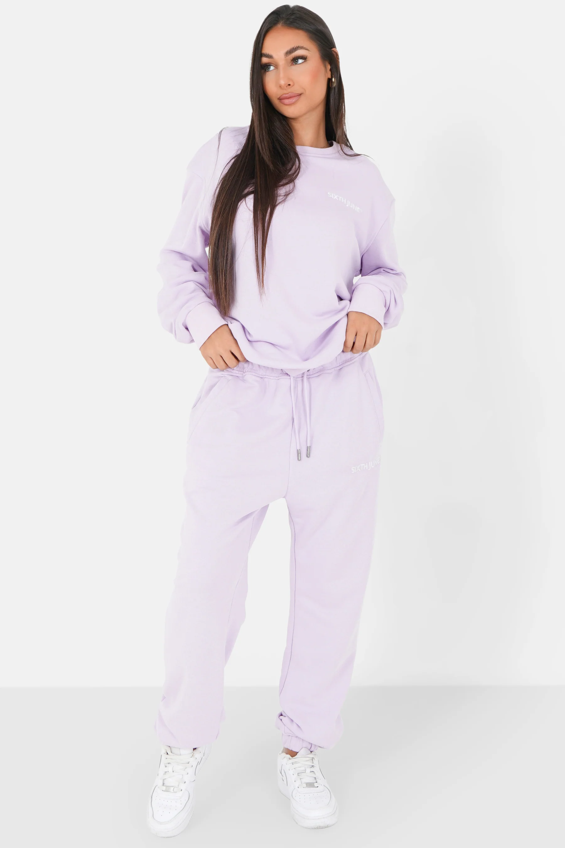 Jogging + sweat logo brodé Violet clair - Image 6