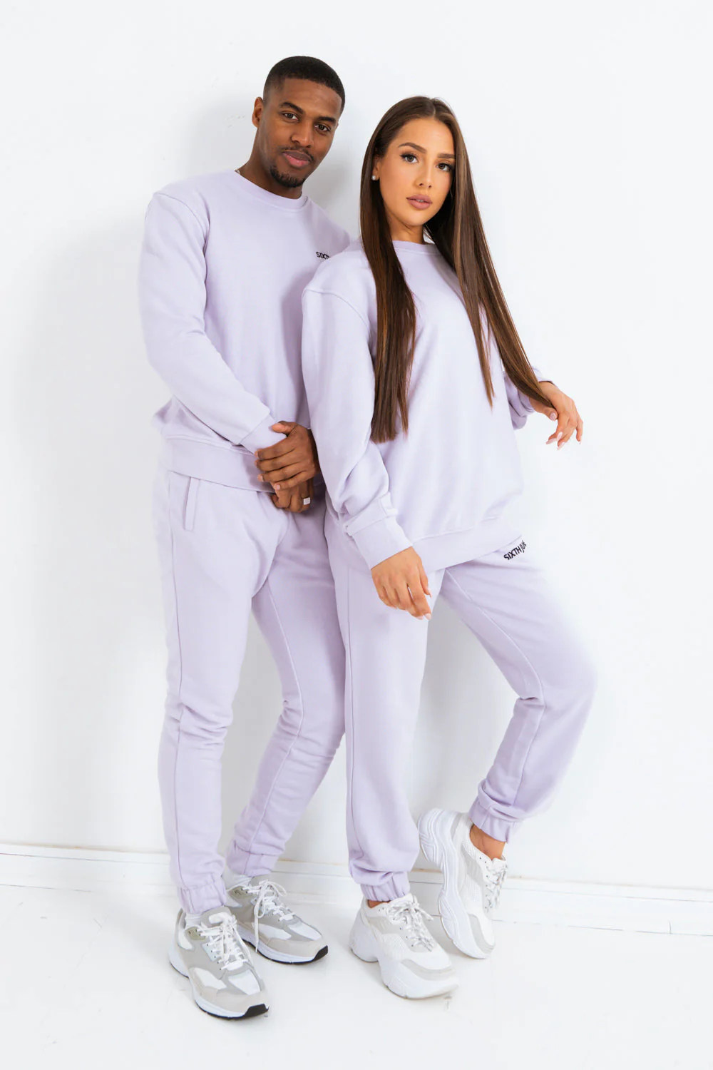 Jogging + sweat logo brodé Violet clair - Image 7