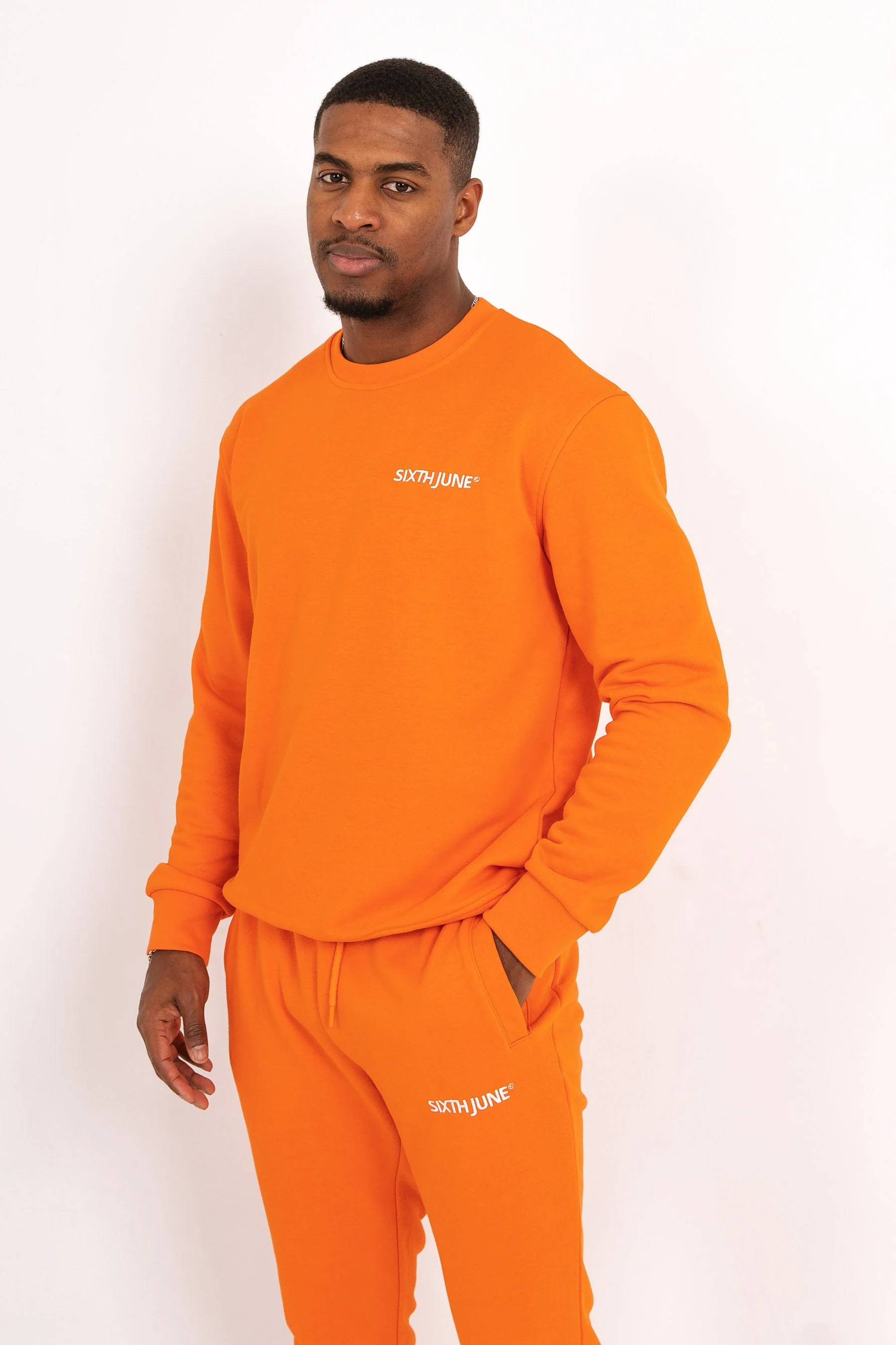 Jogging + sweat logo brodé Orange - Image 3