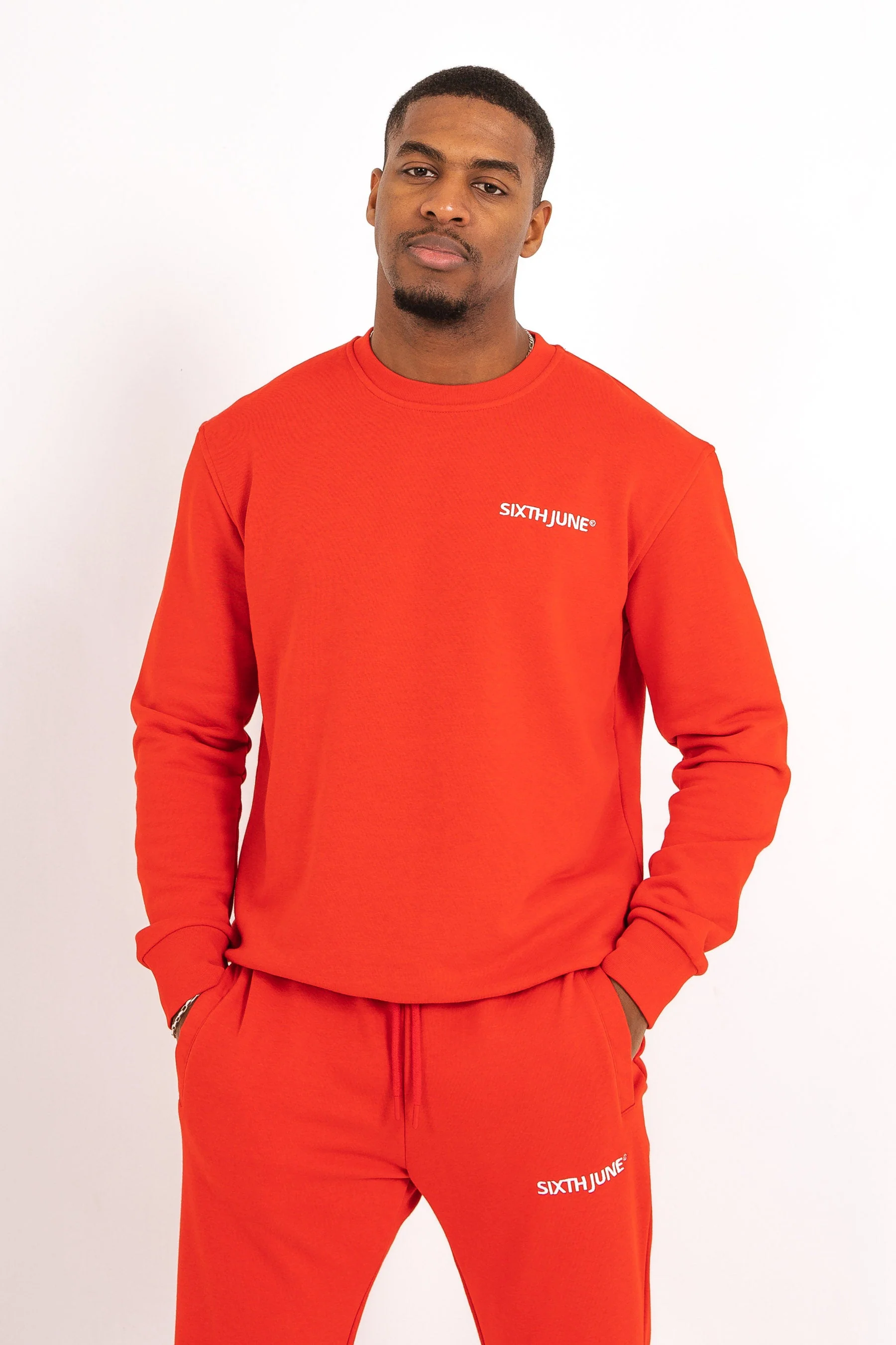 Jogging + sweat logo brodé Rouge - Image 3