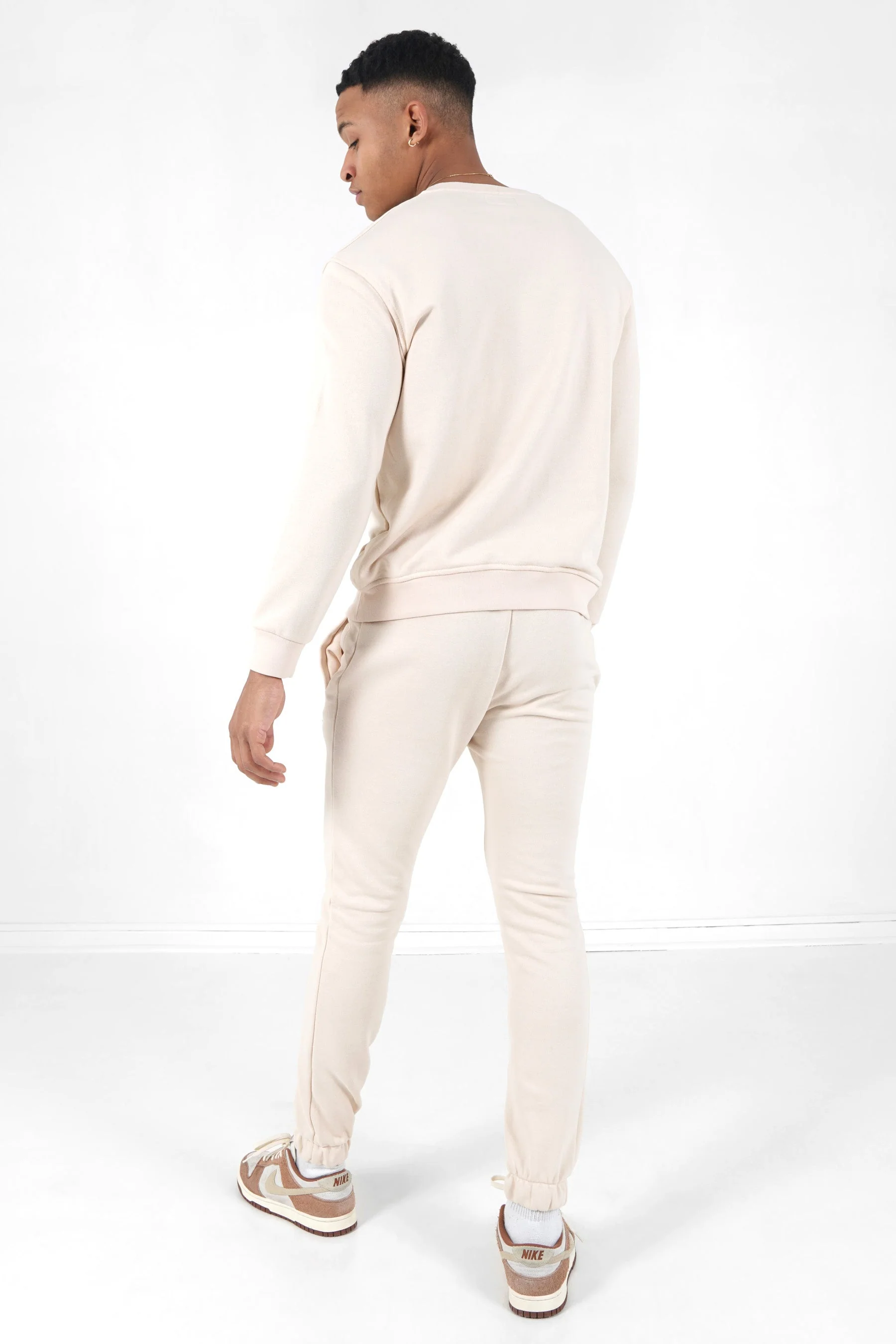 Jogging + sweat logo gommé Beige clair - Image 5