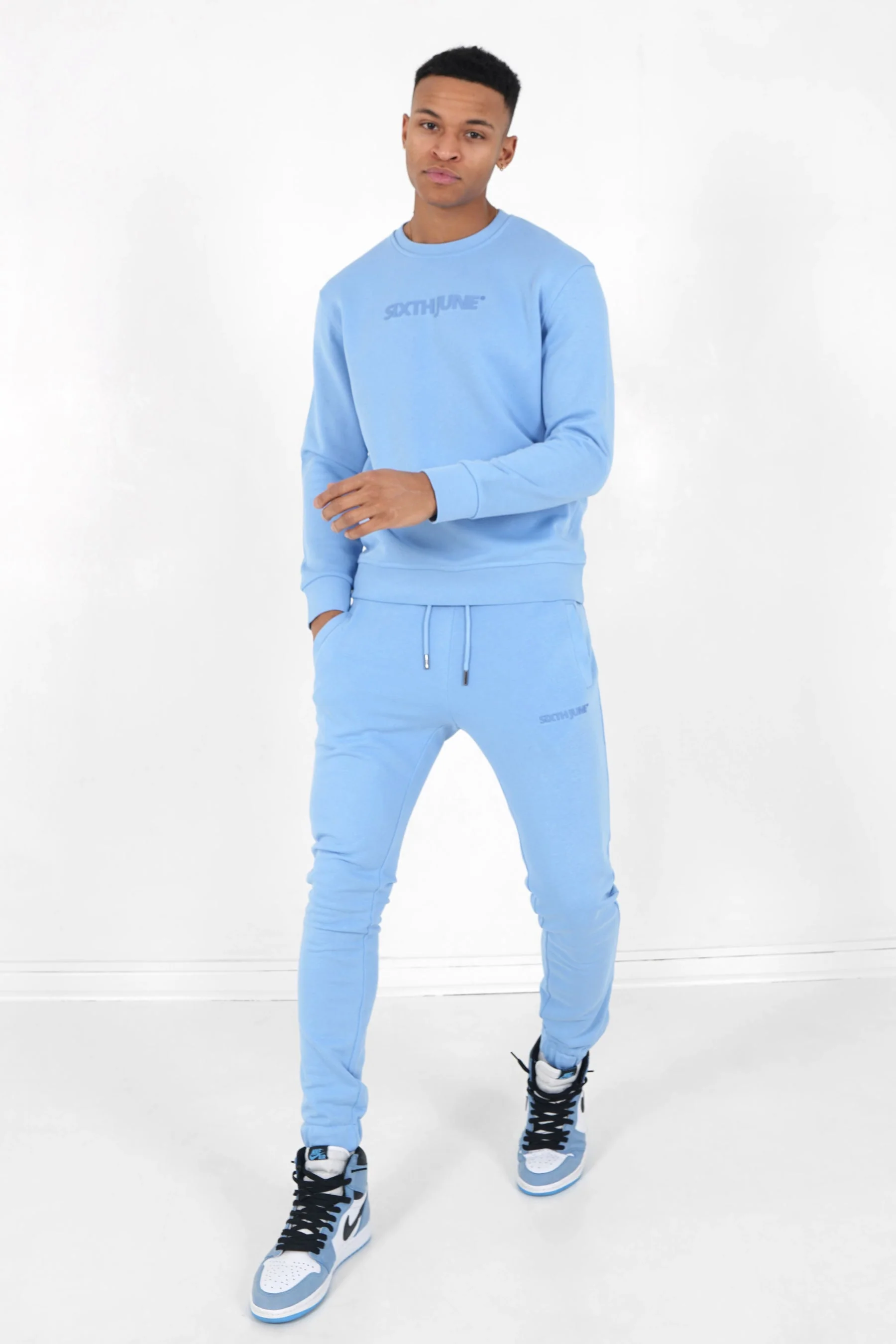 Jogging + sweat logo gommé Bleu clair - Image 2