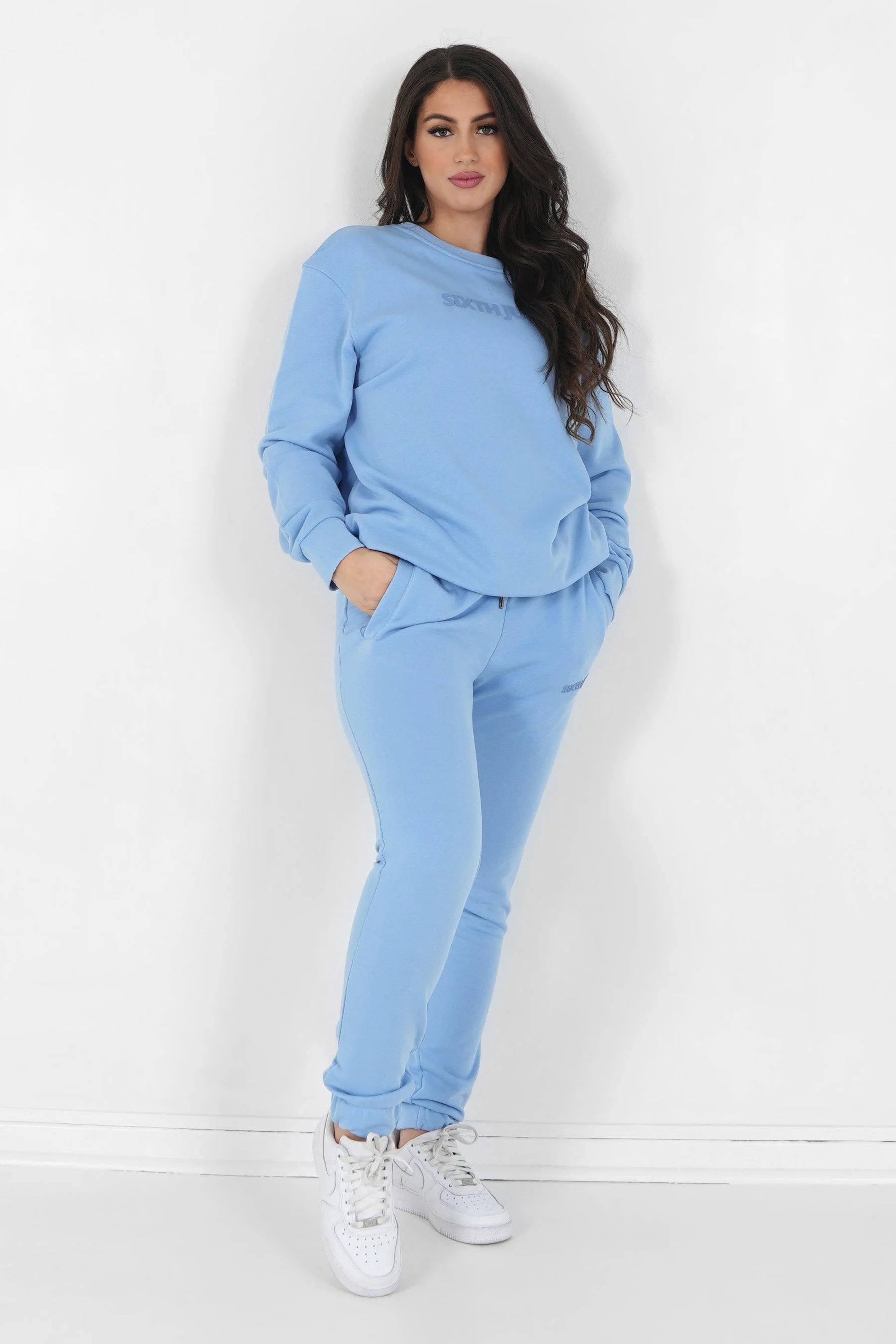 Jogging + sweat logo gommé Bleu clair - Image 6