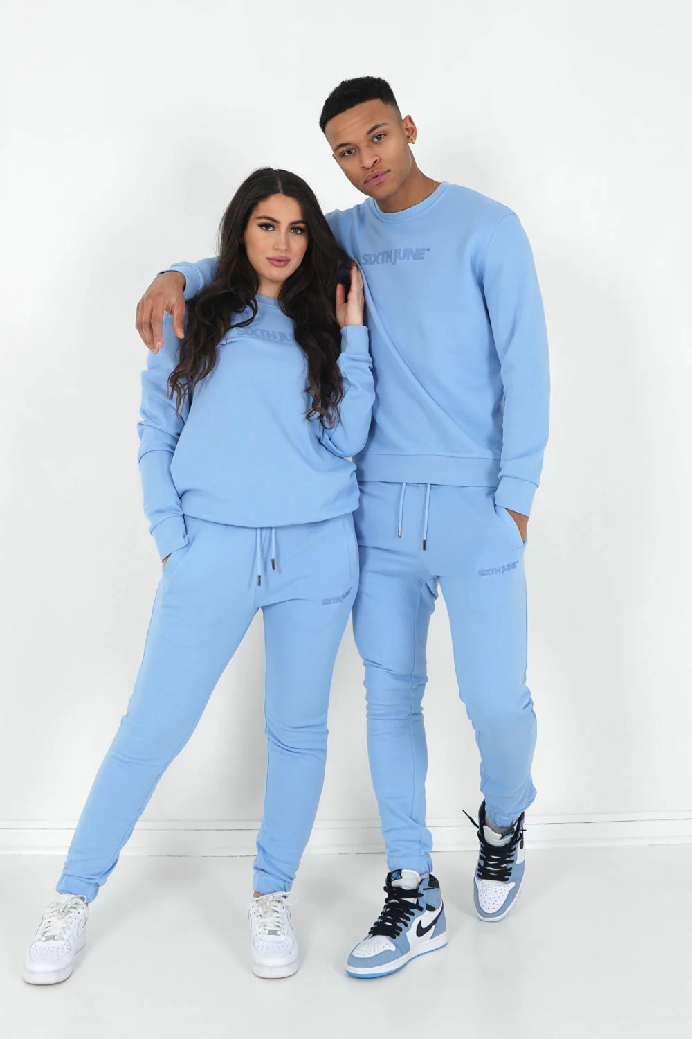 Jogging + sweat logo gommé Bleu clair - Image 7