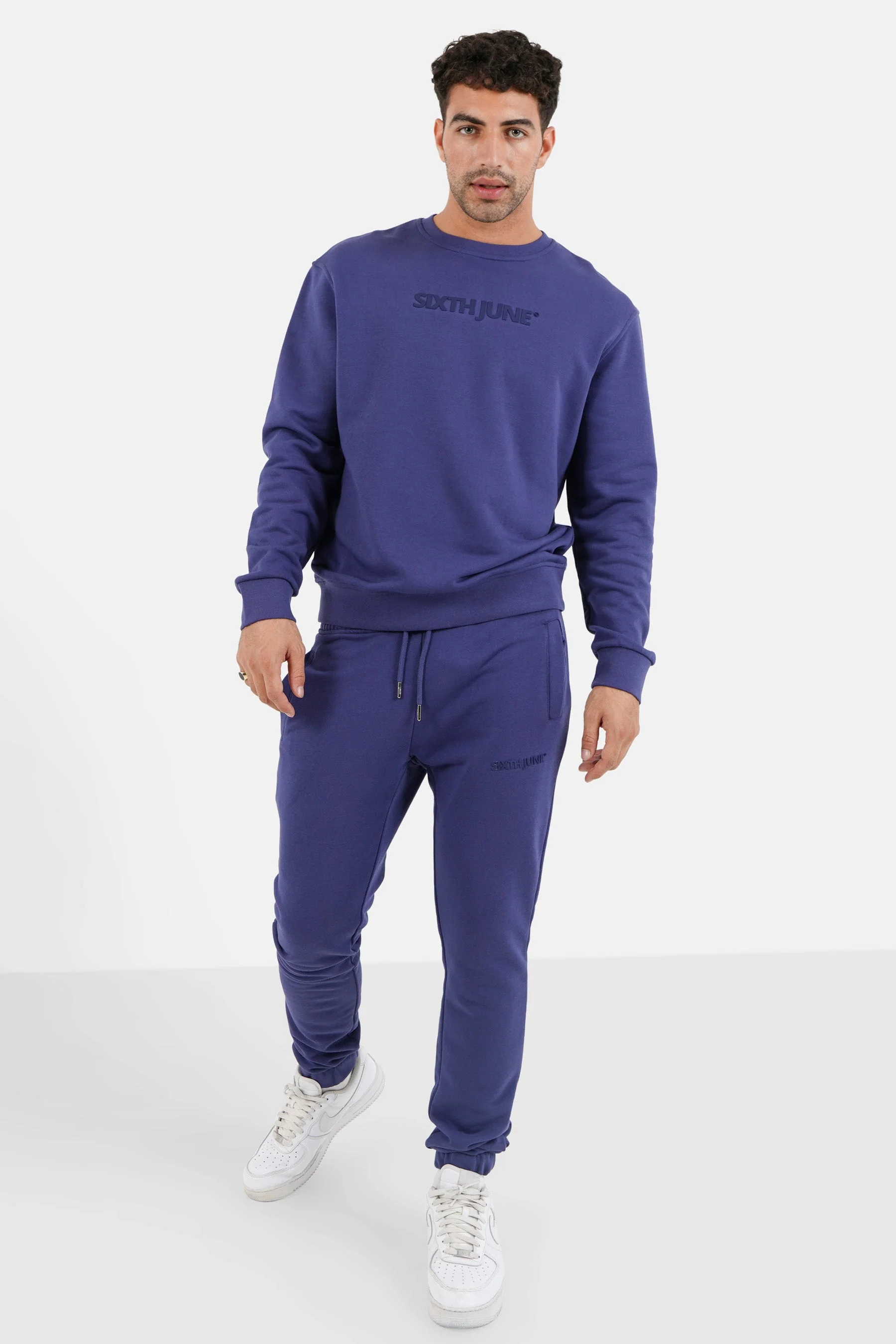 Jogging + sweat logo gommé Bleu foncé - Image 2
