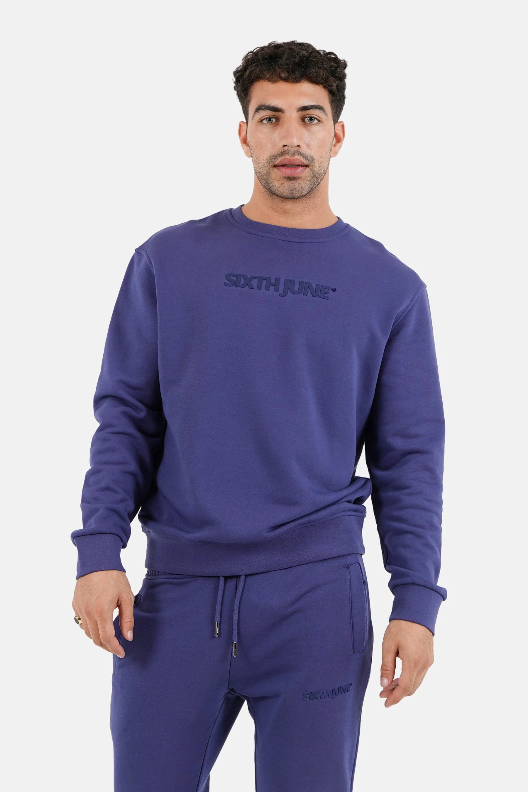Jogging + sweat logo gommé Bleu foncé - Image 3