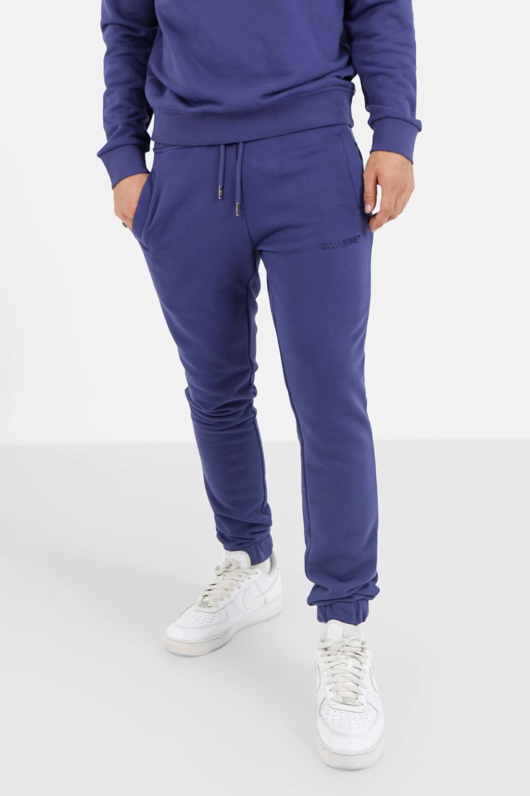Jogging + sweat logo gommé Bleu foncé - Image 4