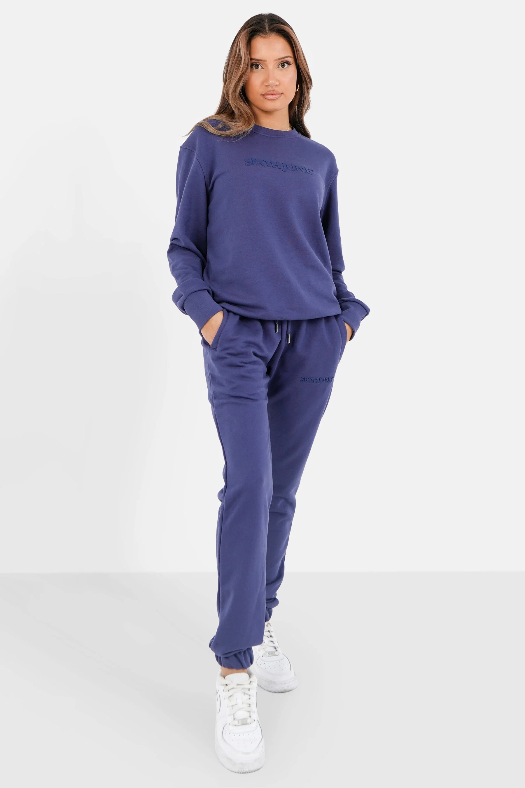 Jogging + sweat logo gommé Bleu foncé - Image 6