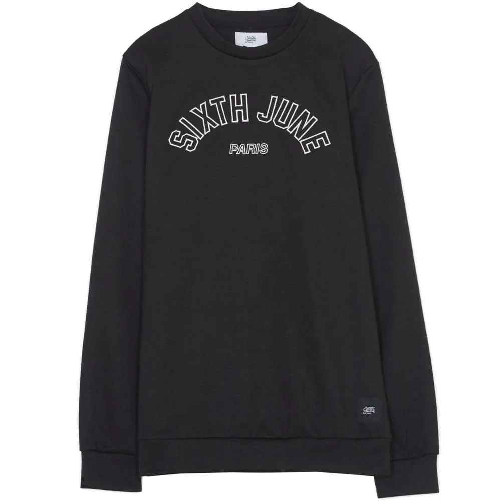 Sweatshirt logo université noir - Image 4