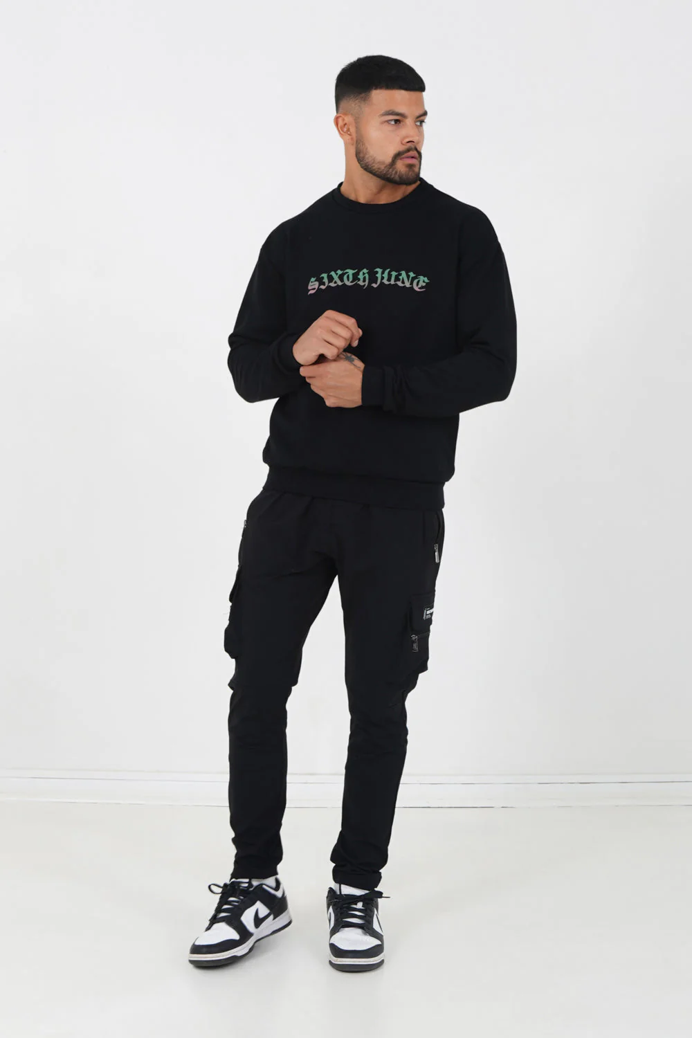 Sweatshirt gothique bicolore Noir - Image 2