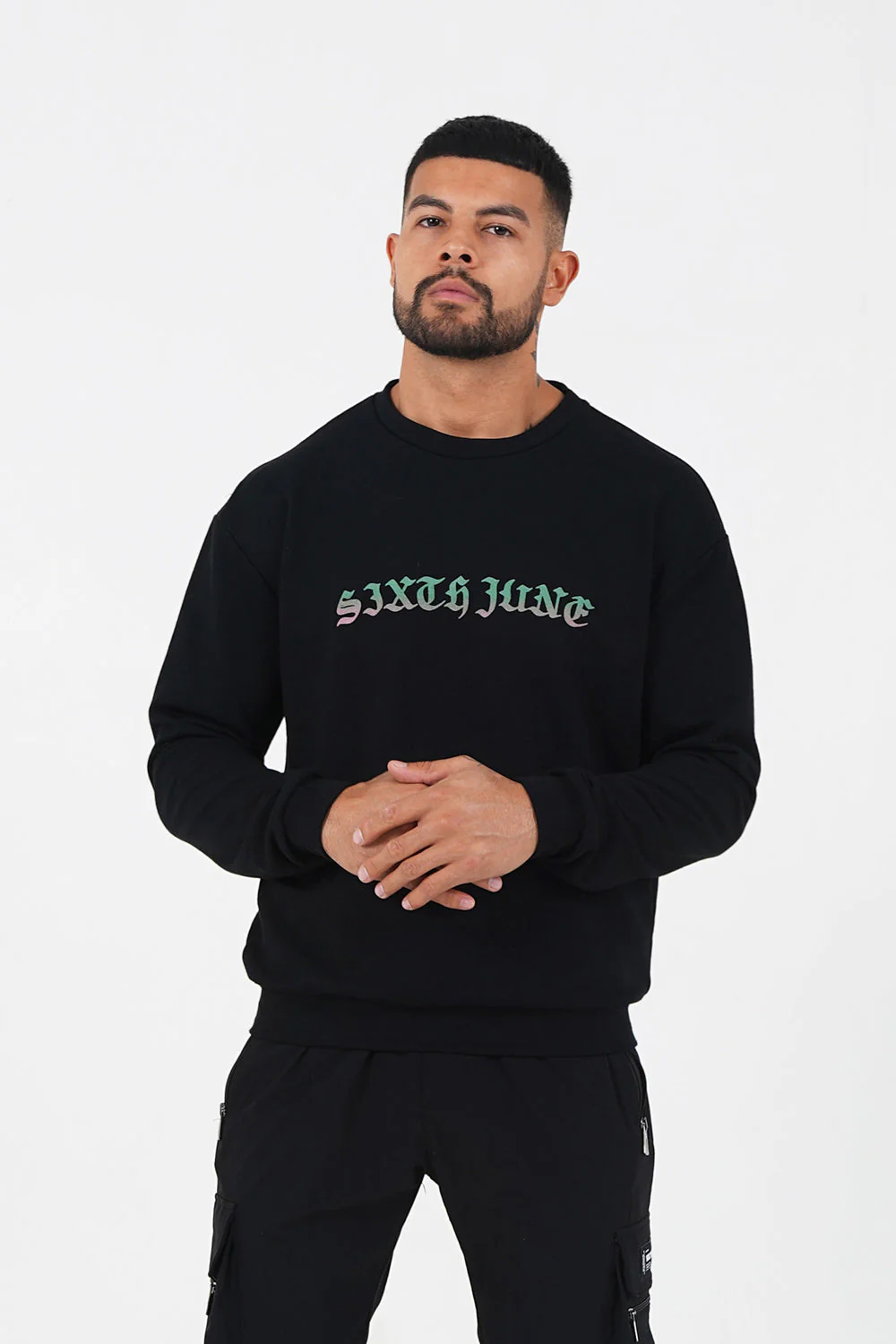 Sweatshirt gothique bicolore Noir - Image 5