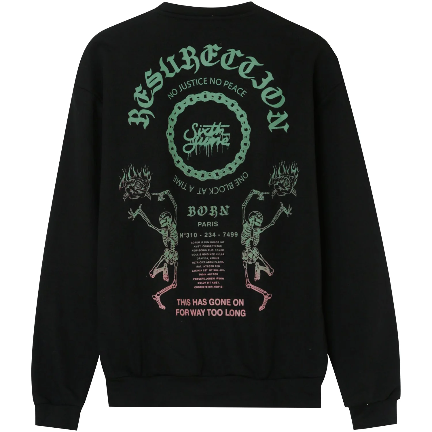 Sweatshirt gothique bicolore Noir - Image 6