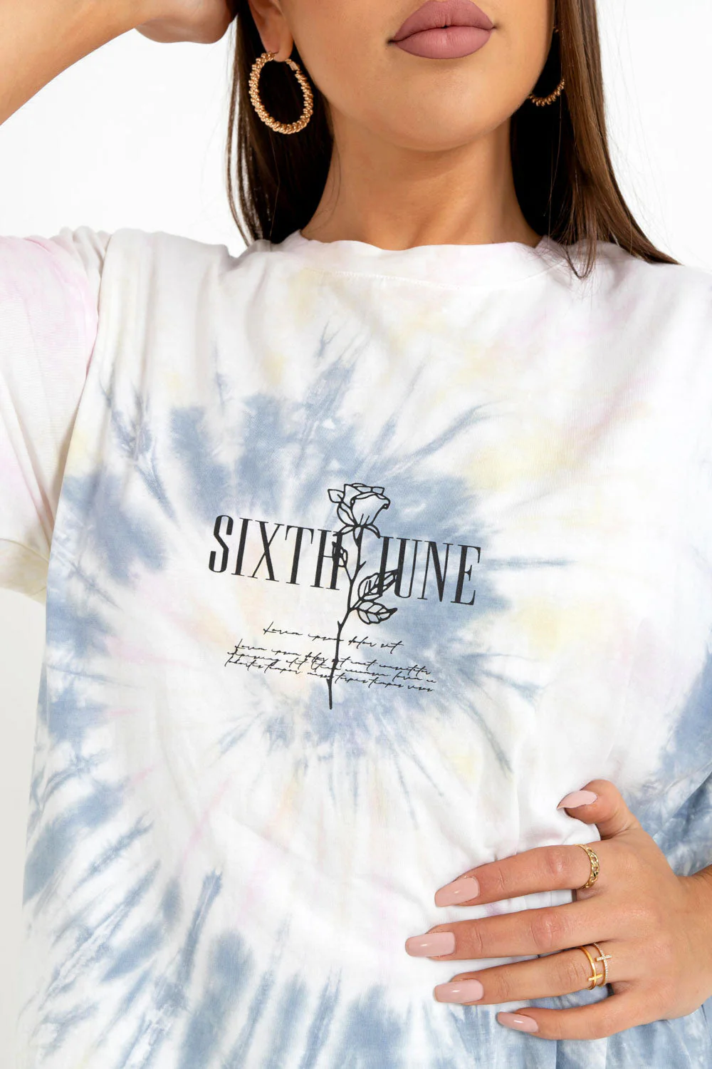 T-shirt rosace tie dye Rose - Image 3