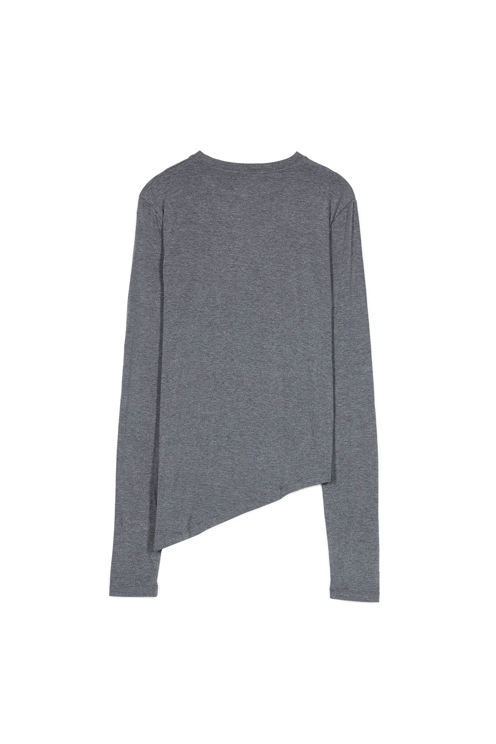 T-shirt ajusté asymétrique logo gris - Image 5