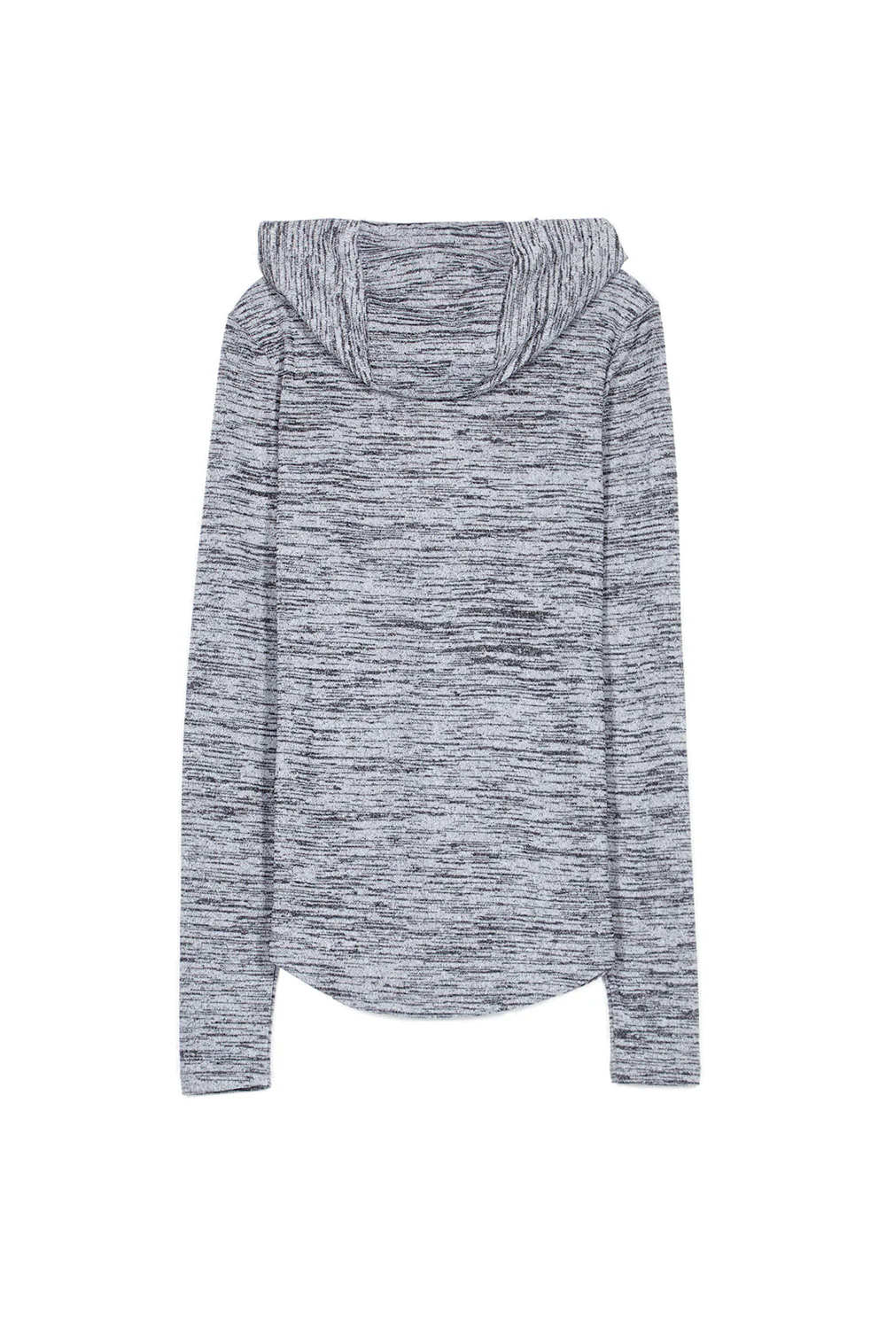 T-shirt ajusté capuche chiné gris - Image 5