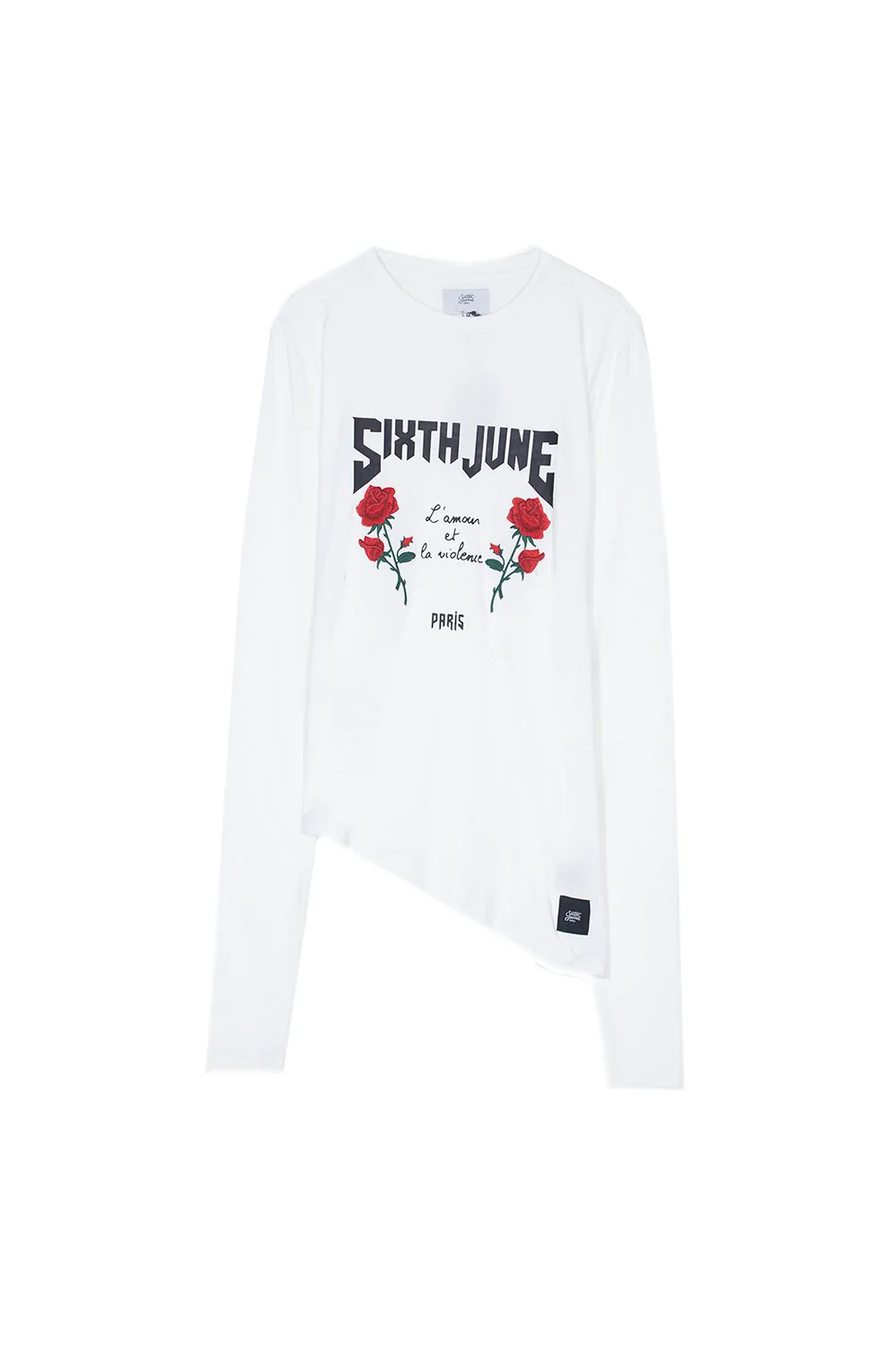 T-shirt amour violence manches longues blanc - Image 6