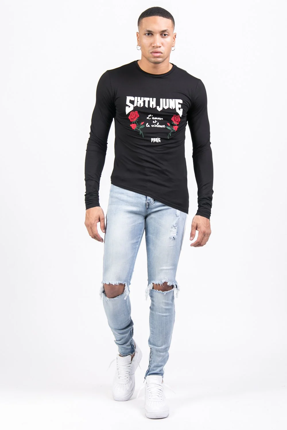 T-shirt amour violence manches longues noir - Image 2