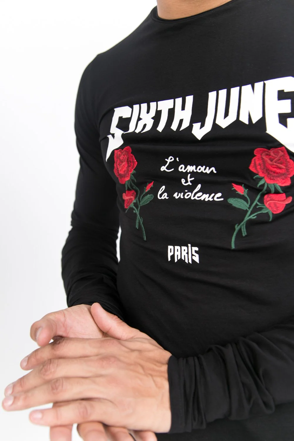 T-shirt amour violence manches longues noir - Image 3