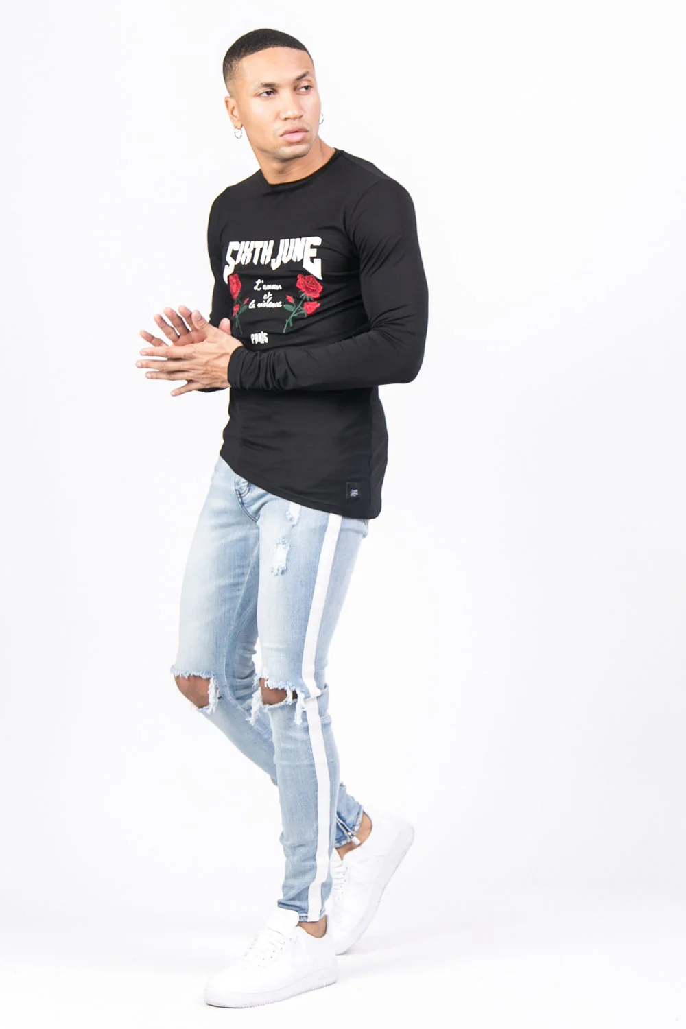 T-shirt amour violence manches longues noir - Image 4