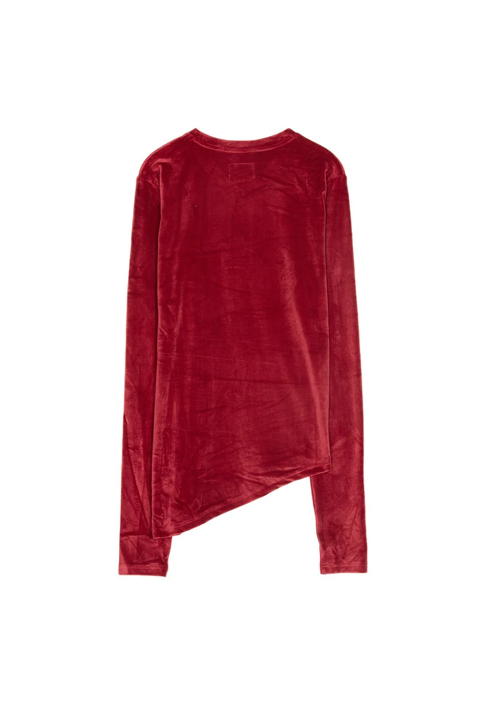 T-shirt asymétrique velours roses bordeaux - Image 7