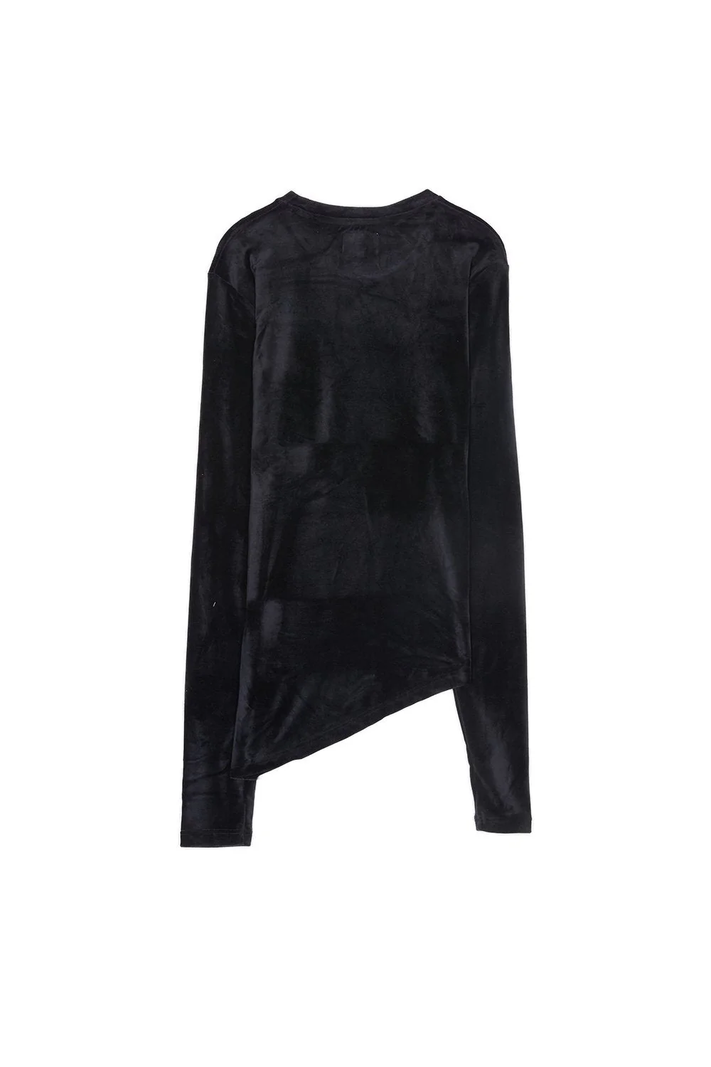 T-shirt asymétrique velours roses noir - Image 7