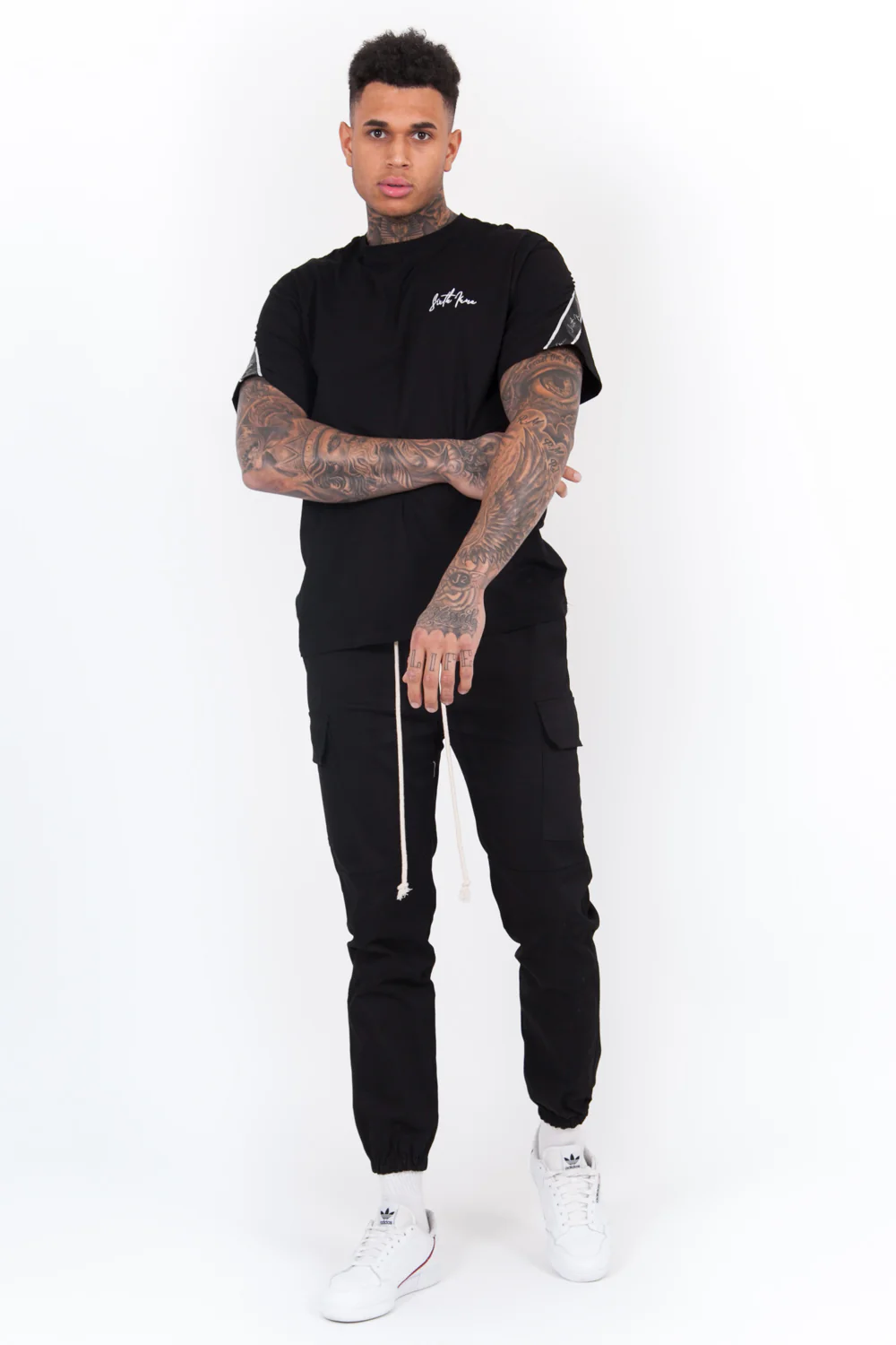 T-Shirt bandes dos noir - Image 6