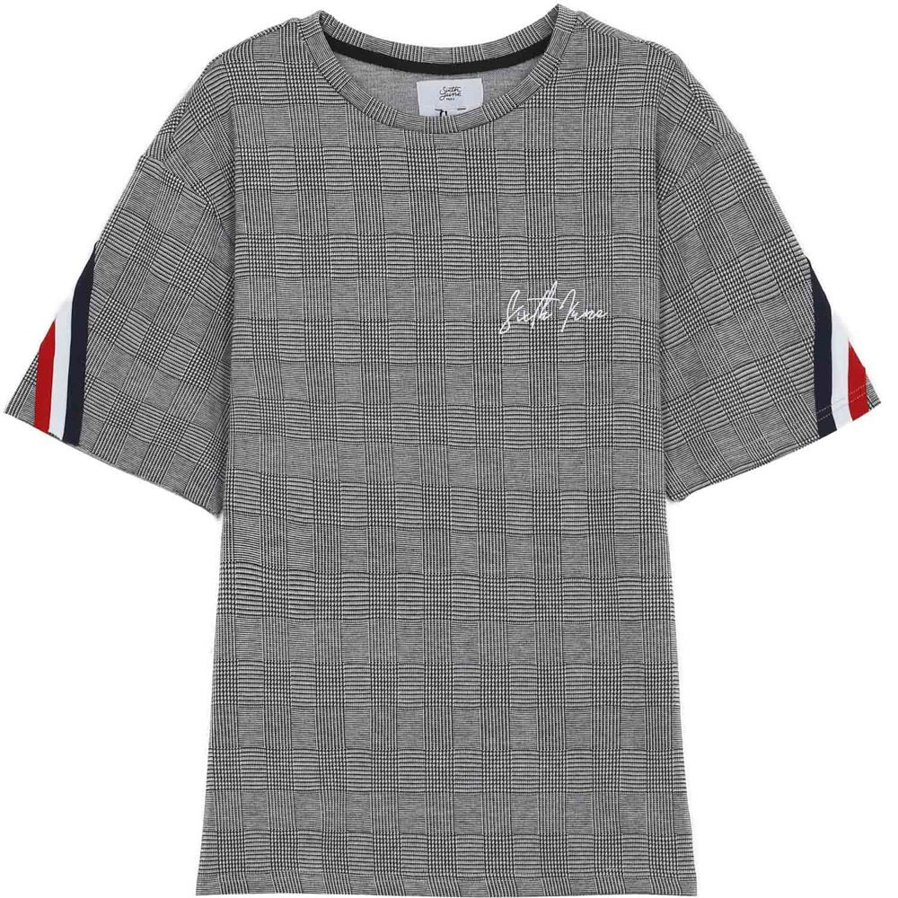 T-Shirt bandes tricolore dos gris