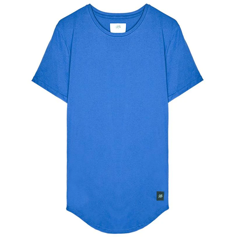 T-shirt bas arrondi Bleu - Image 4