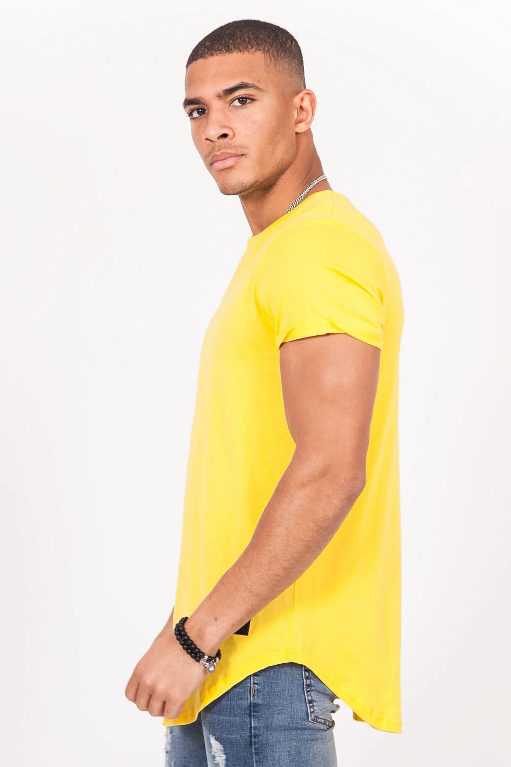 T-shirt bas arrondi Jaune - Image 2