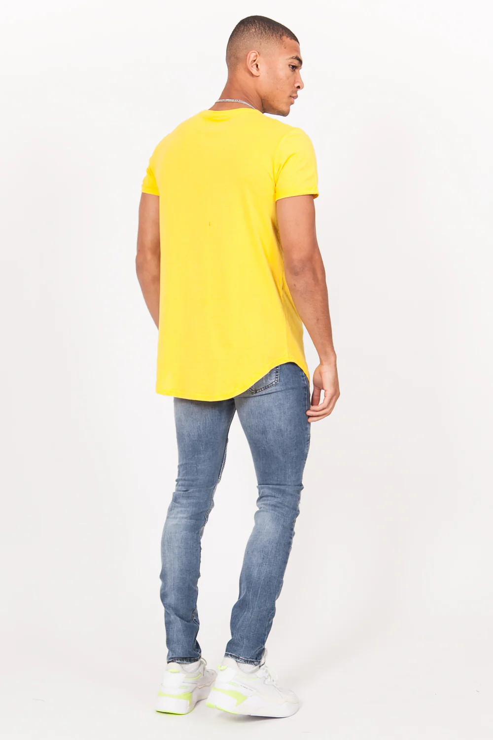 T-shirt bas arrondi Jaune - Image 3