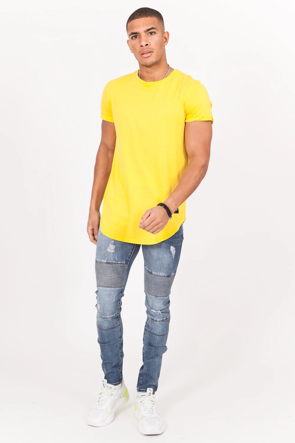 T-shirt bas arrondi Jaune - Image 4