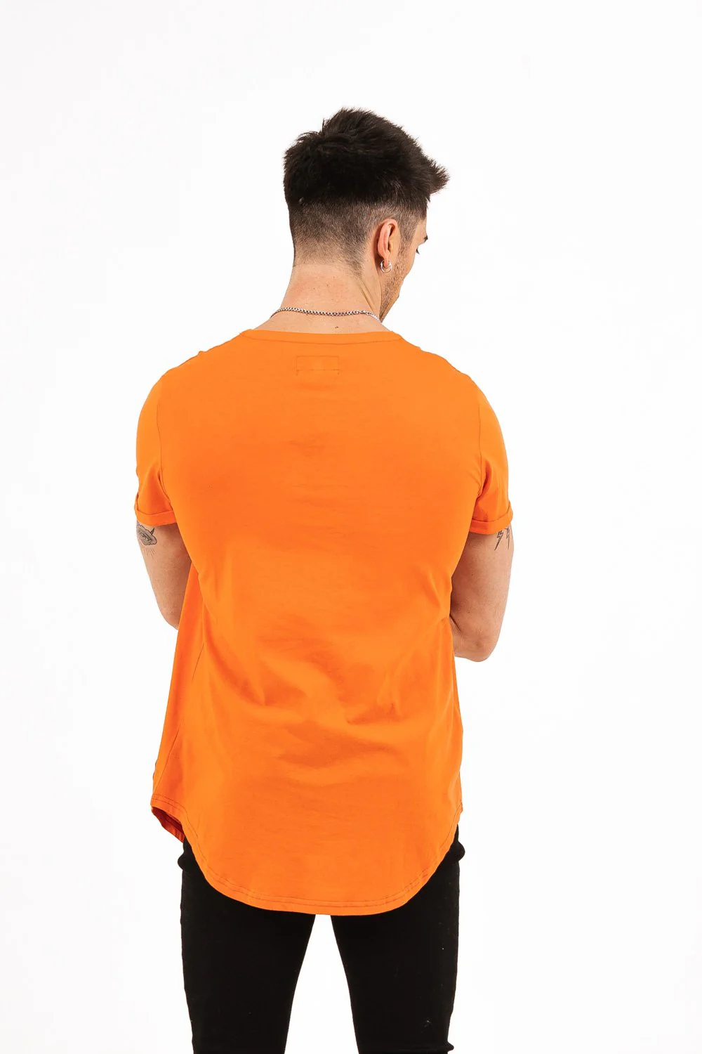 T-shirt bas arrondi Orange - Image 4