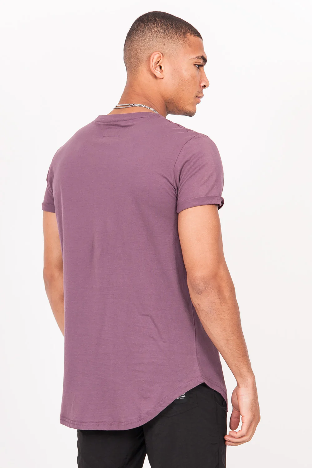 T-shirt bas arrondi Violet - Image 3
