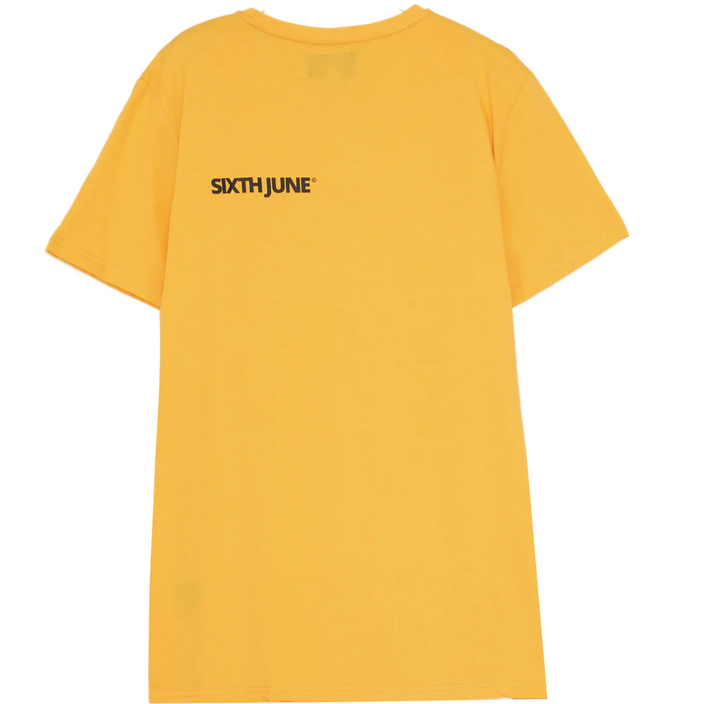 T-shirt imprimé double logo Jaune - Image 7