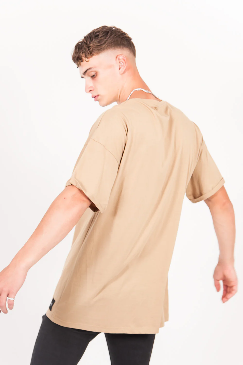 T-shirt épaules tombantes oversize beige M2437VTS - Image 4