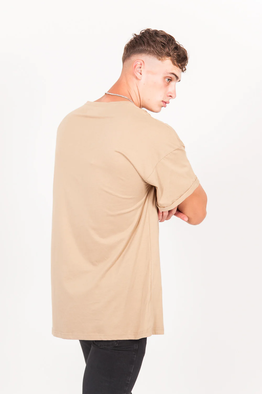 T-shirt épaules tombantes oversize beige M2437VTS - Image 5