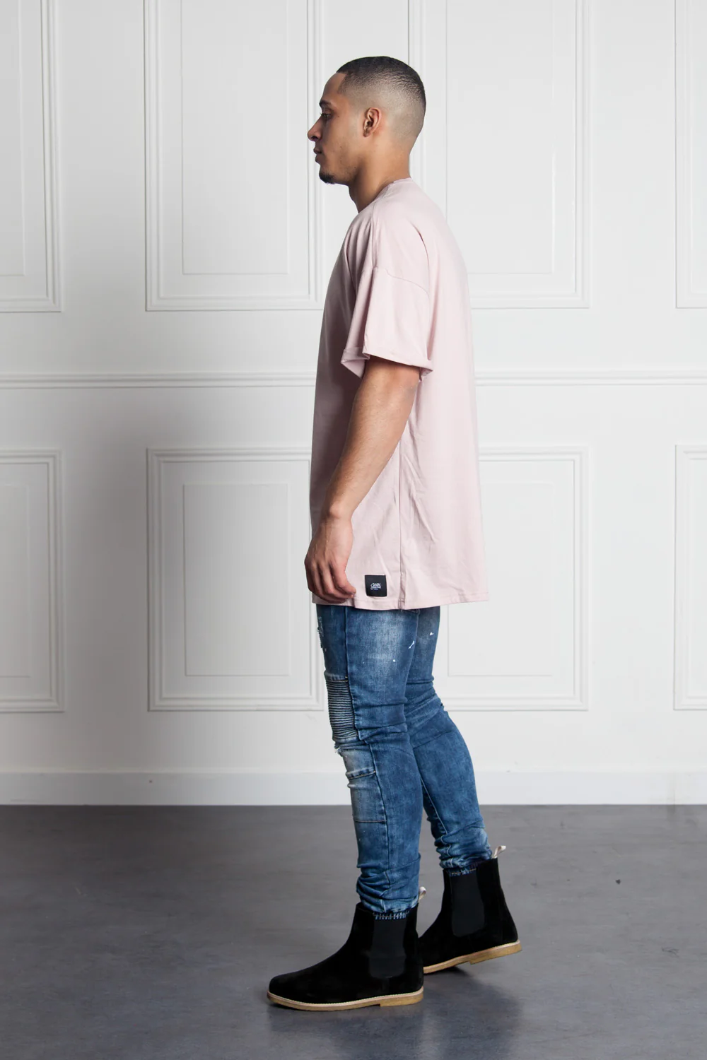 T-shirt épaules tombantes oversize rose M2437VTS - Image 2