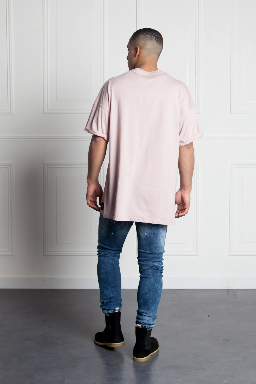 T-shirt épaules tombantes oversize rose M2437VTS - Image 4