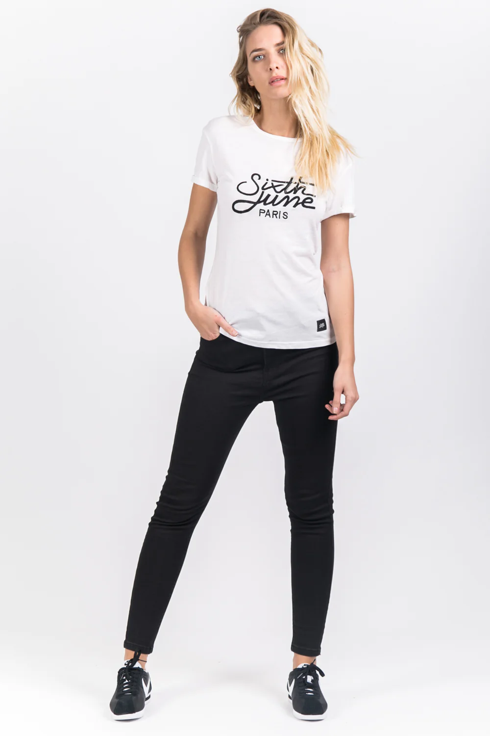 T-shirt brodé logo blanc - Image 5