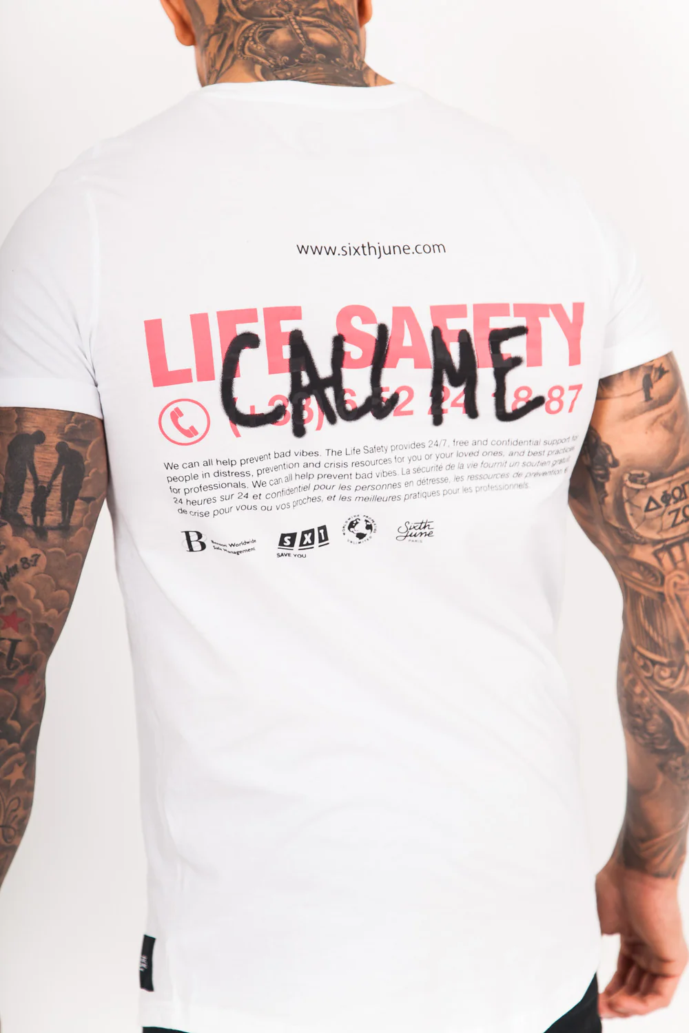 T-Shirt Call Me blanc - Image 5