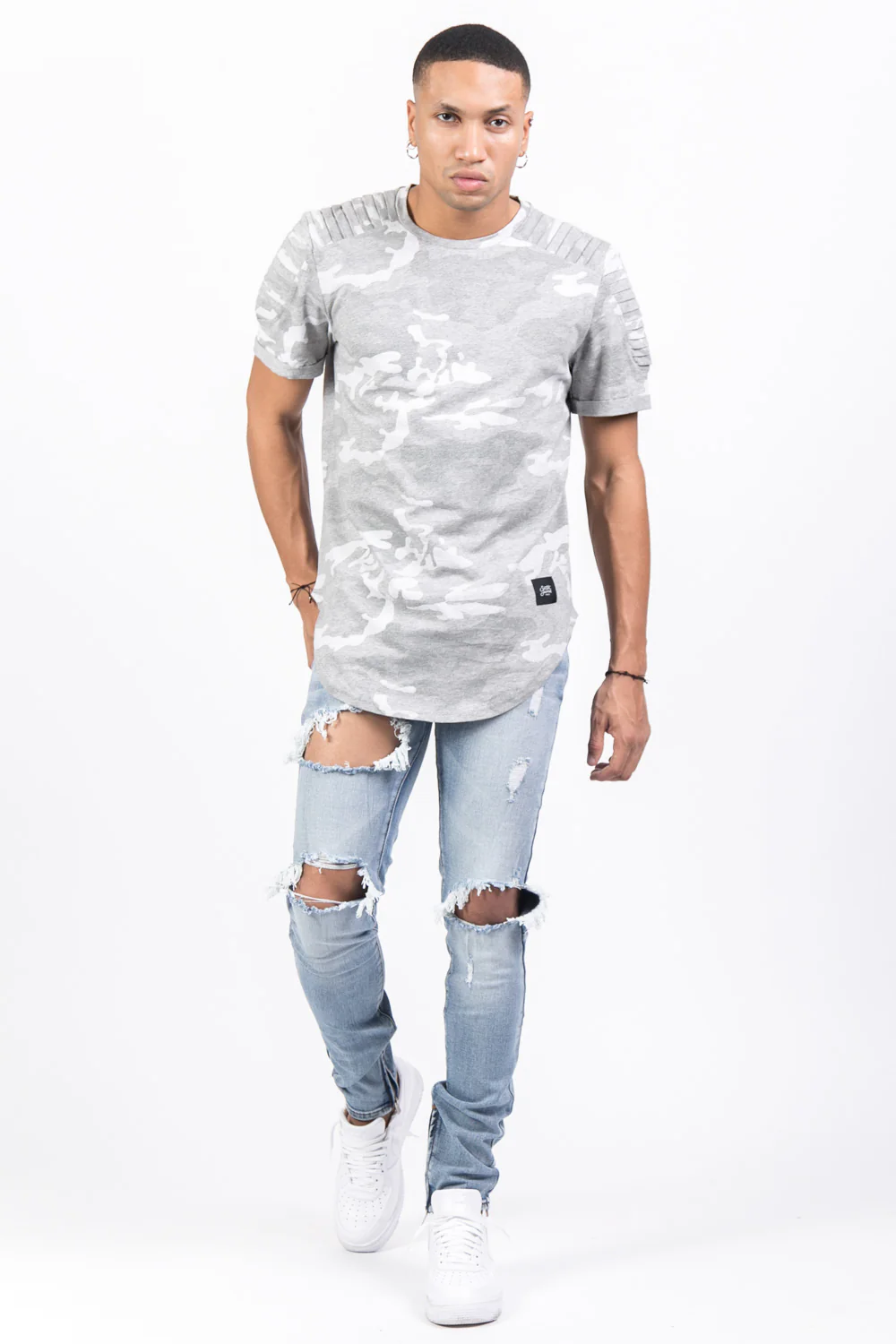 T-shirt camouflage biker gris - Image 2