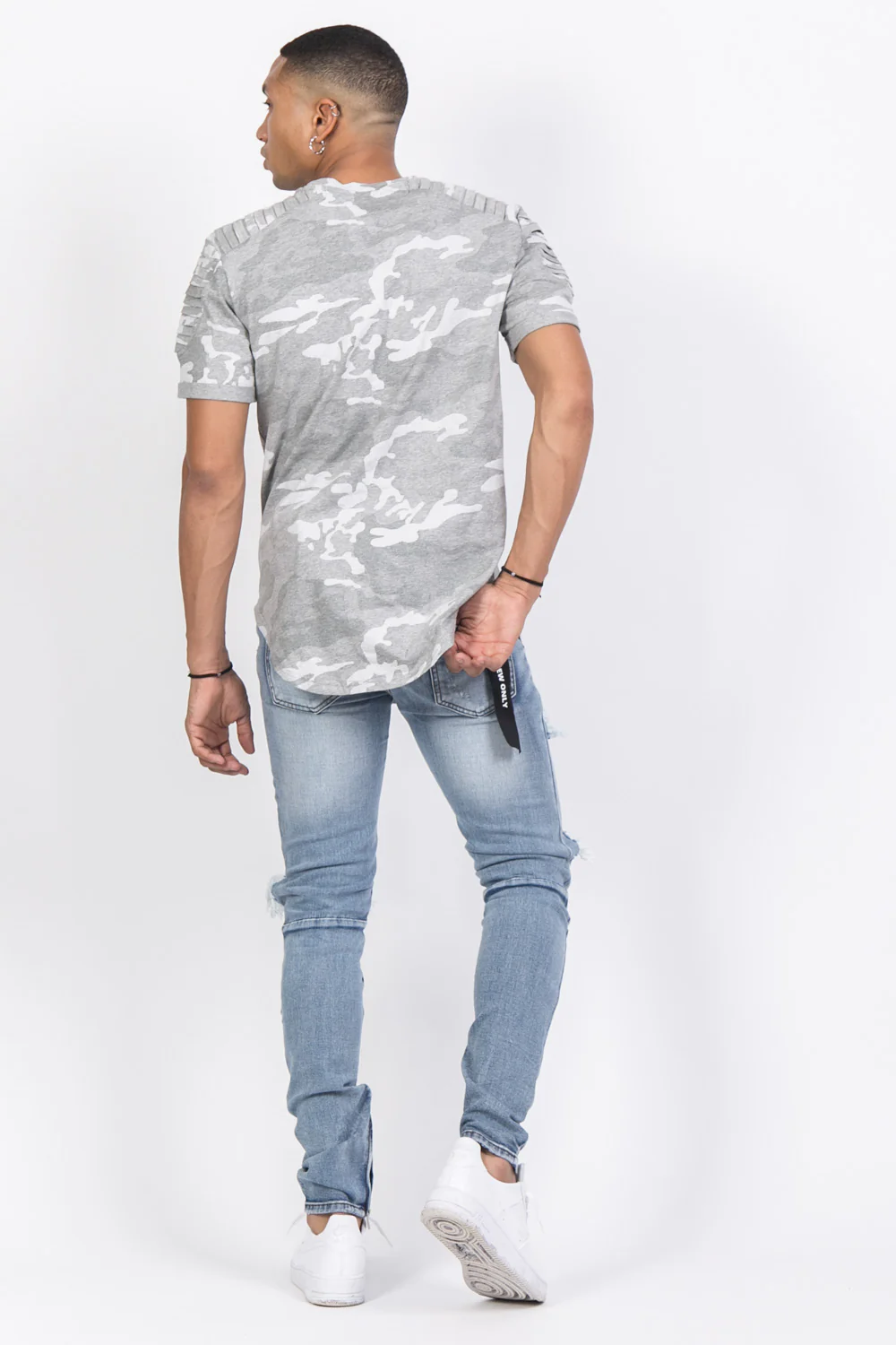 T-shirt camouflage biker gris - Image 3
