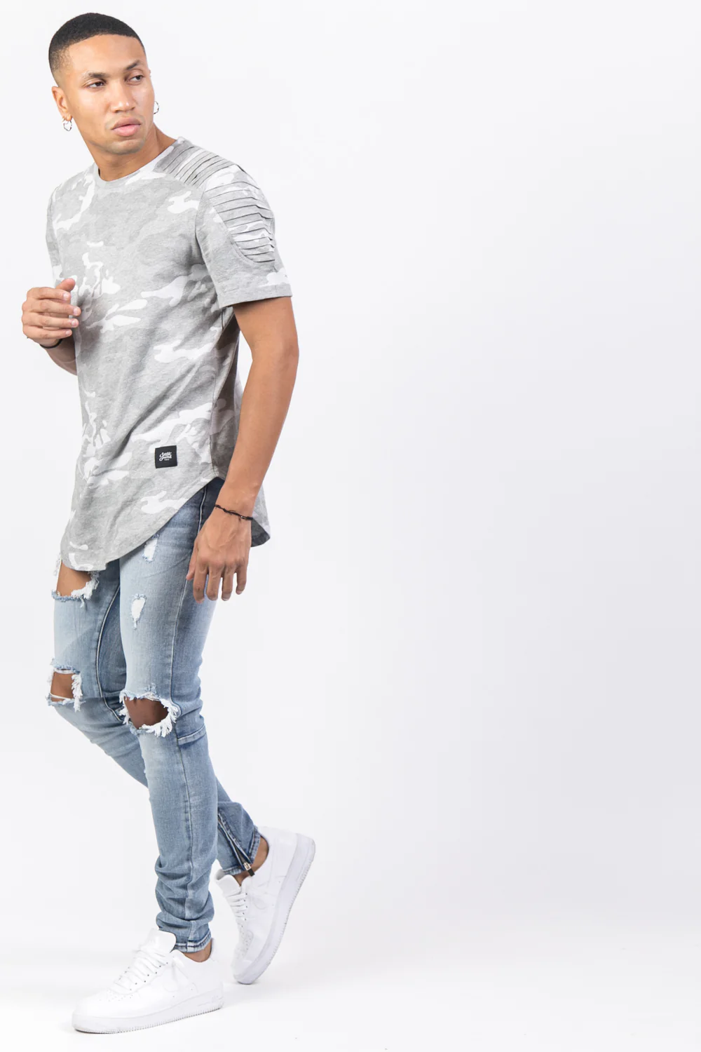 T-shirt camouflage biker gris - Image 4