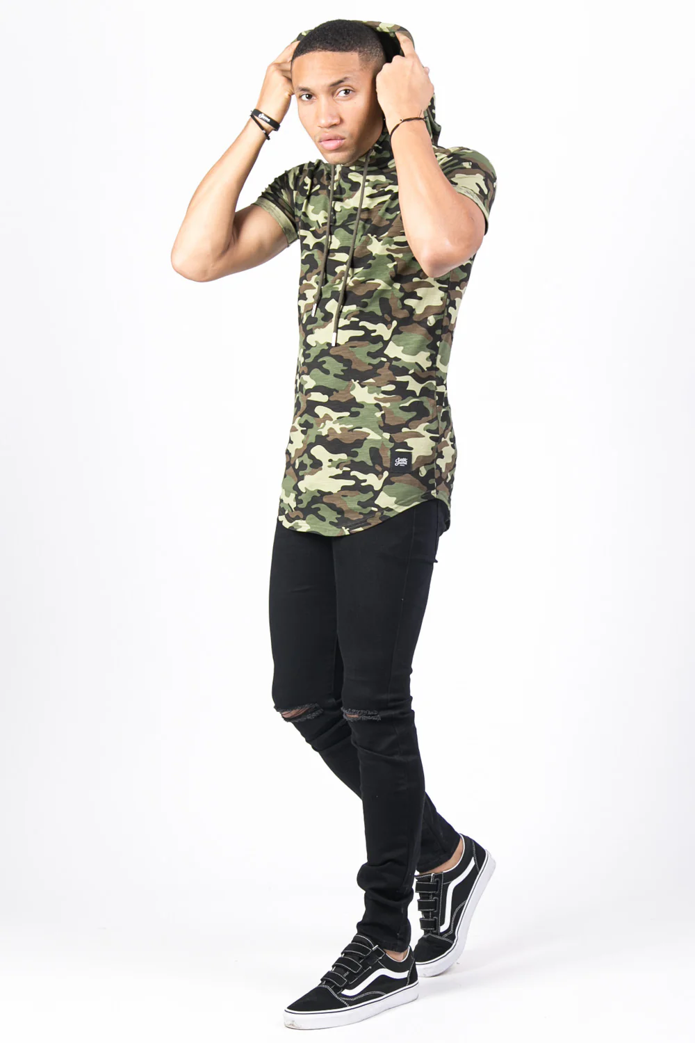 T-shirt camouflage capuche vert - Image 4