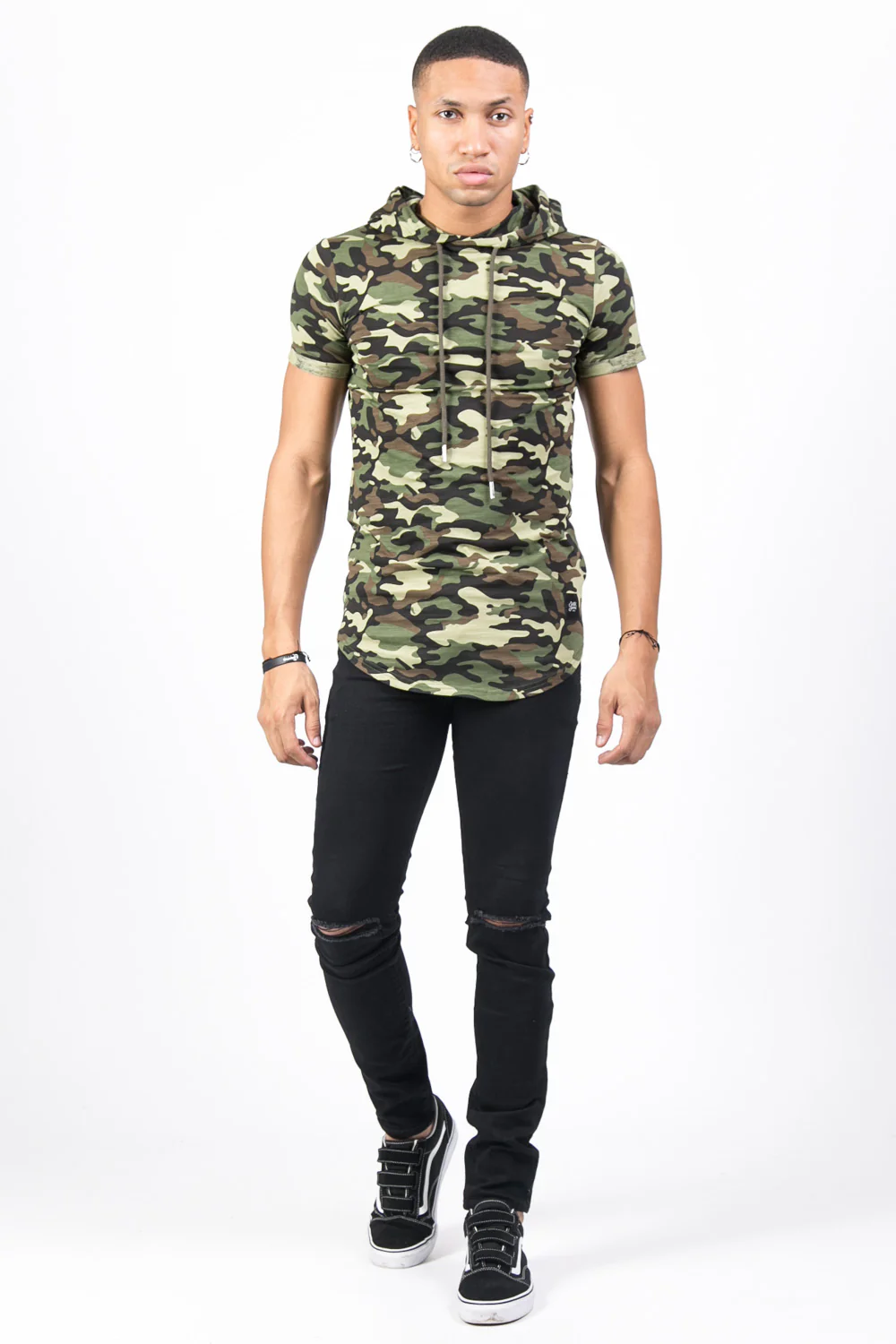 T-shirt camouflage capuche vert - Image 5