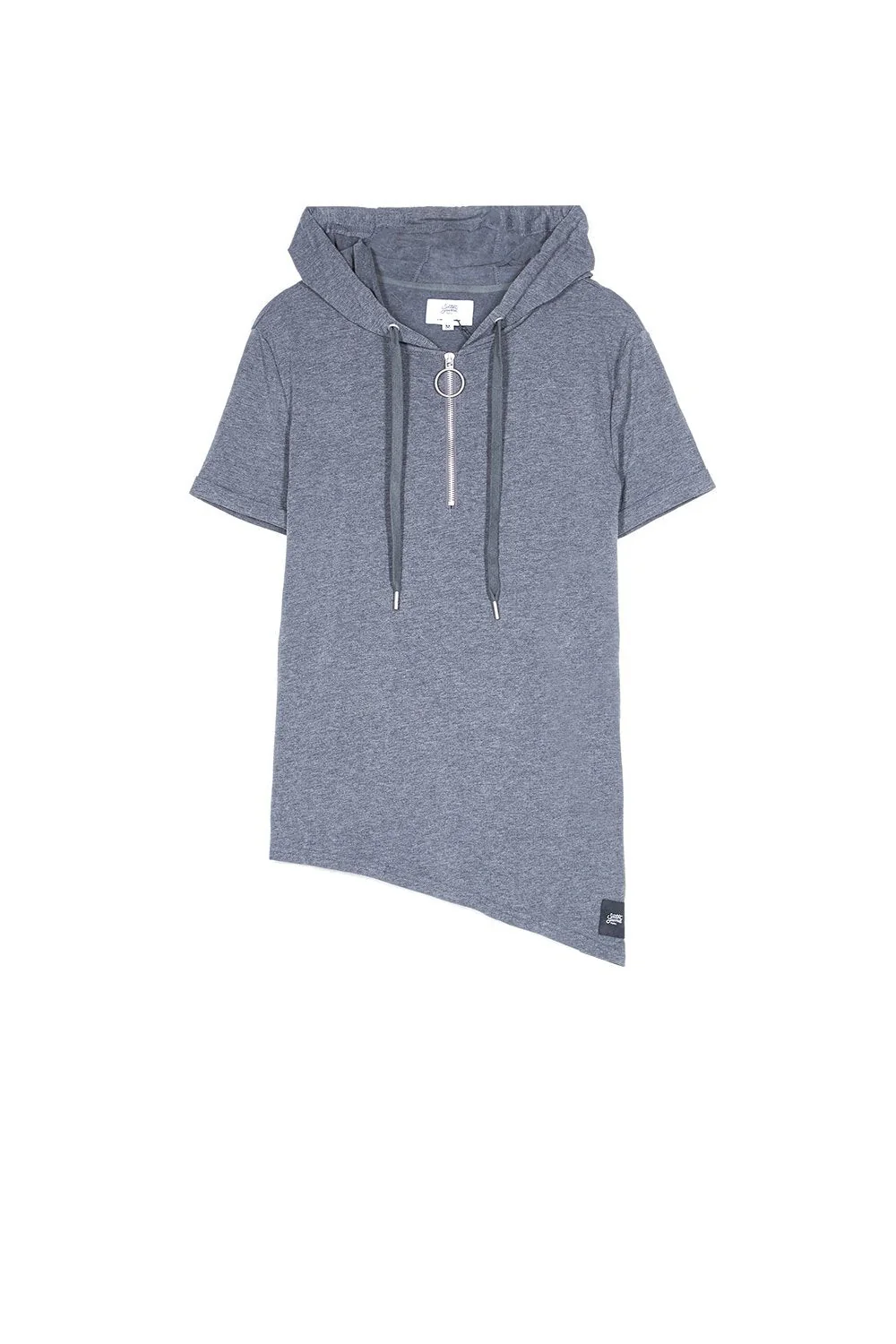 T-shirt capuche asymétrique gris foncé - Image 5