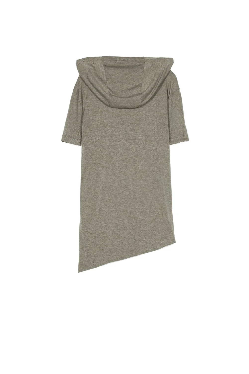 T-shirt capuche asymétrique kaki - Image 5