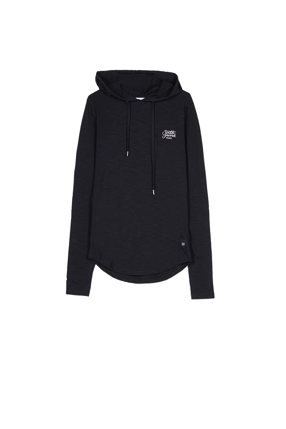T-shirt capuche moulant logo noir